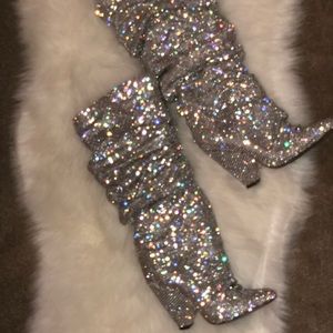 Solid crystal boots Y S L style